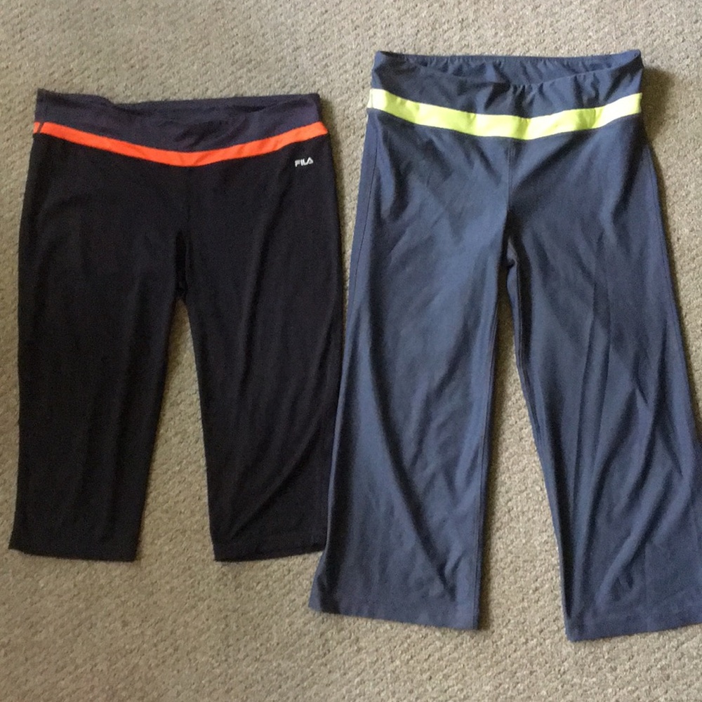 2 pairs- Fila and Gap workout capris